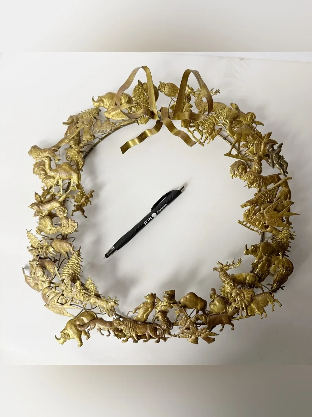 Vintage Dresden Petite Choses All Holiday Brass Wreath 15